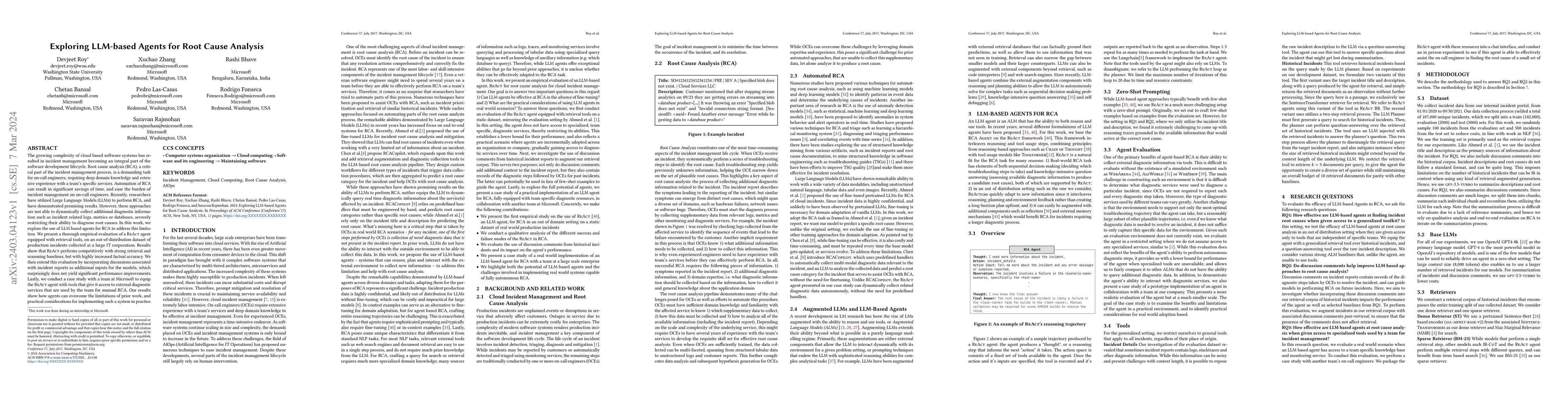 Thumbnail for Exploring LLM-based Agents for Root Cause Analysis