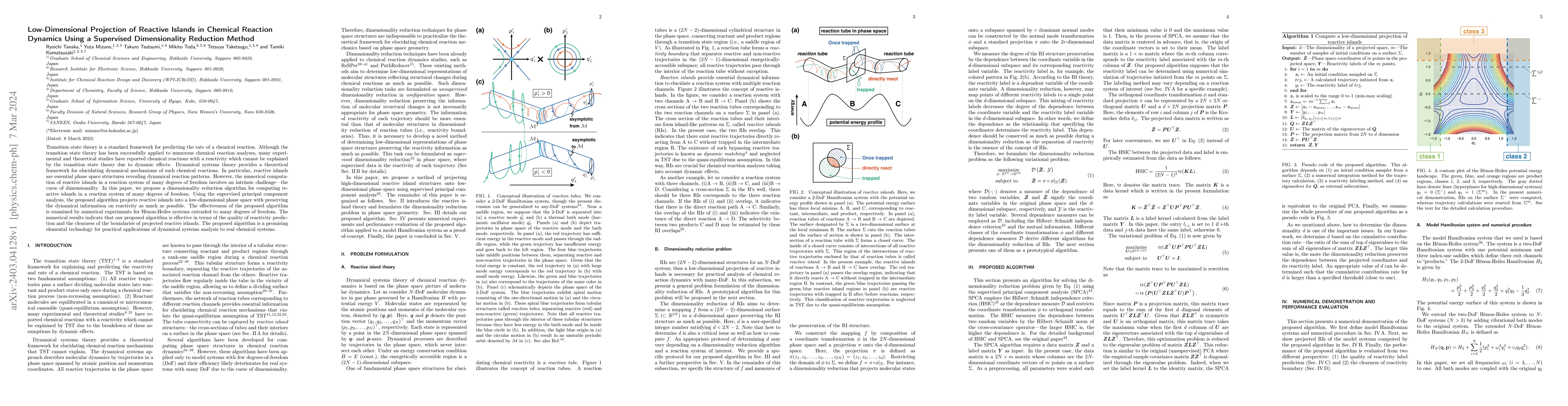 Thumbnail for Low-Dimensional Projection of Reactive Islands in Chemical Reaction
  Dynamics Using a Supervised Dimensionality Reduction Method