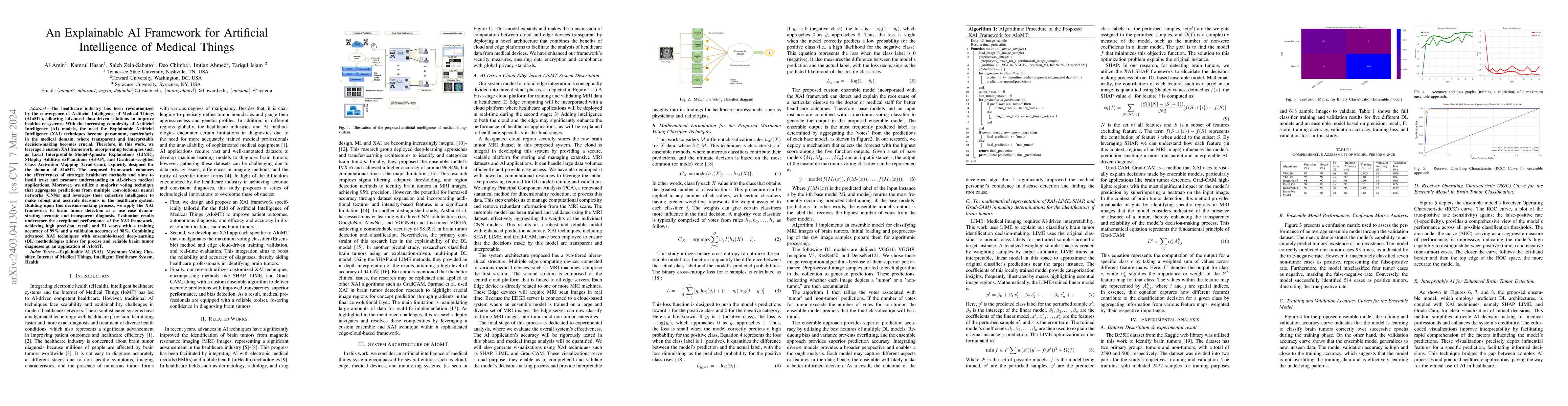Thumbnail for An Explainable AI Framework for Artificial Intelligence of Medical
  Things