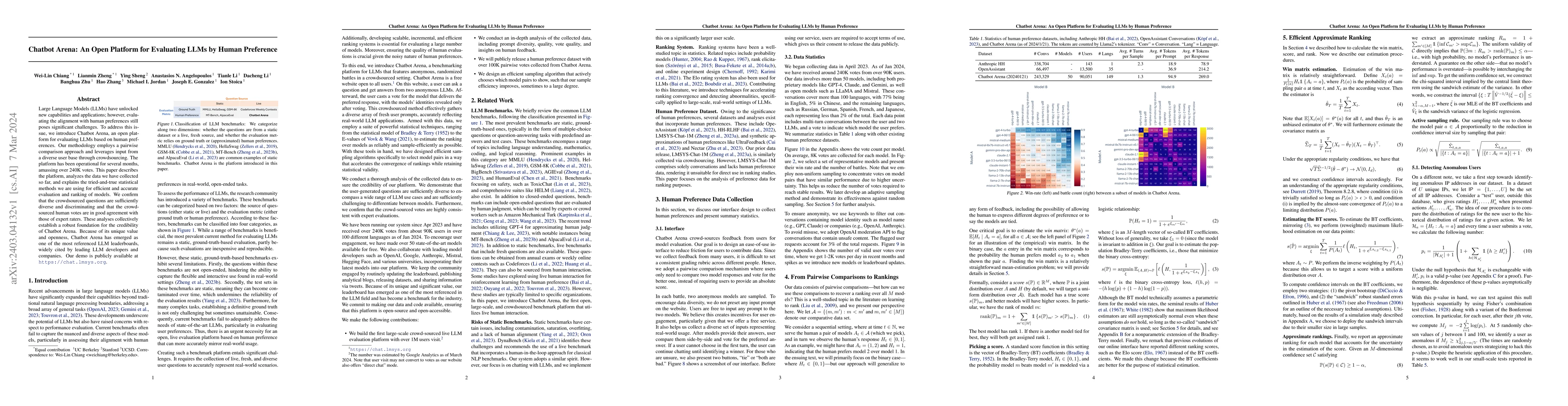 Thumbnail for Chatbot Arena: An Open Platform for Evaluating LLMs by Human Preference