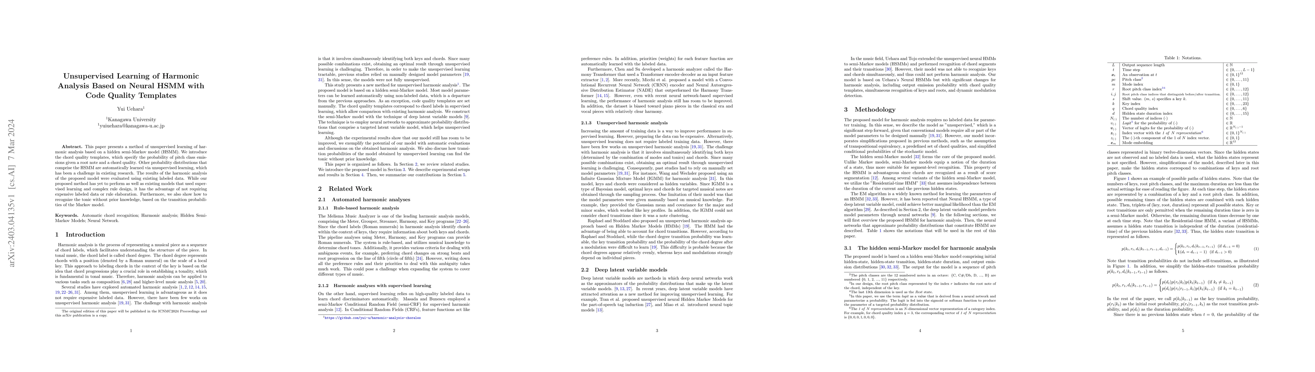 Thumbnail for Unsupervised Learning of Harmonic Analysis Based on Neural HSMM with
  Code Quality Templates