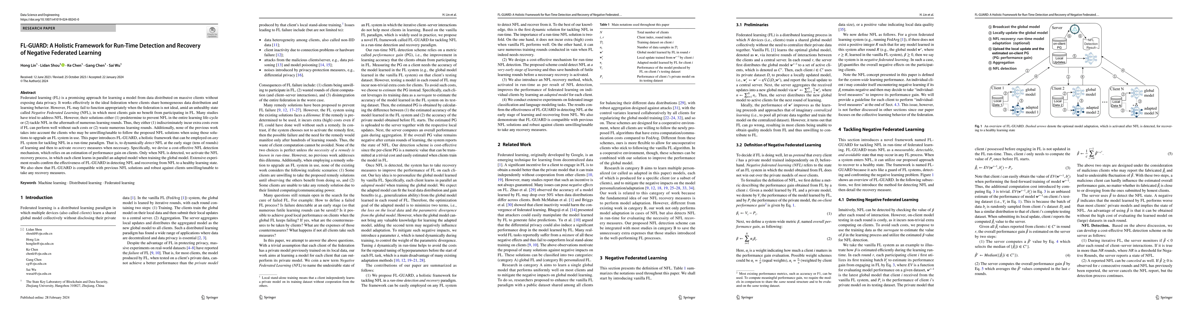 Thumbnail for FL-GUARD: A Holistic Framework for Run-Time Detection and Recovery of
  Negative Federated Learning