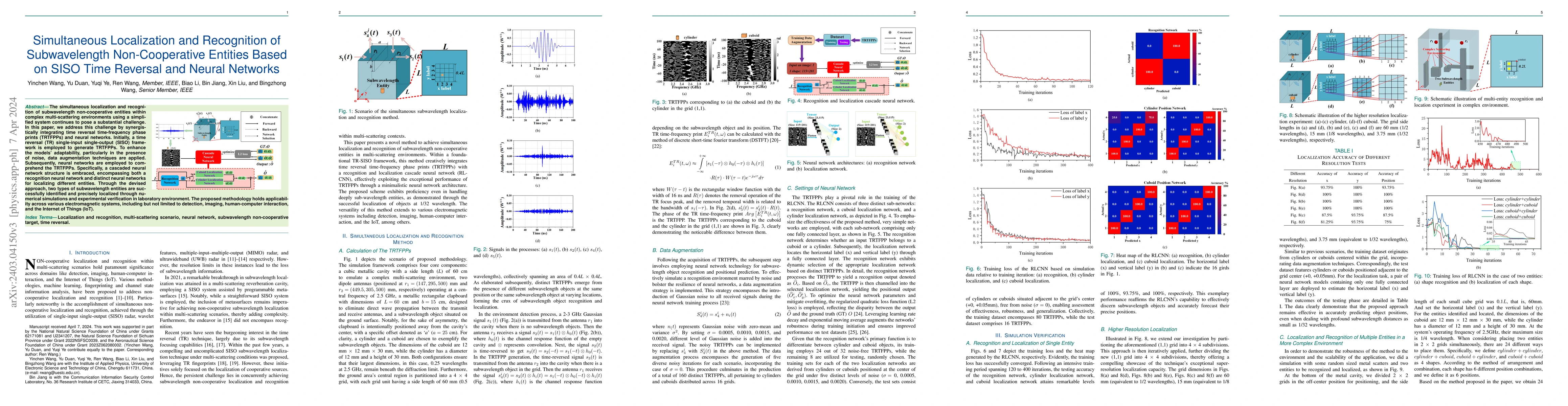 Thumbnail for Simultaneous Localization and Recognition of Subwavelength
  Non-Cooperative Entities Based on SISO Time Reversal and Neural Networks