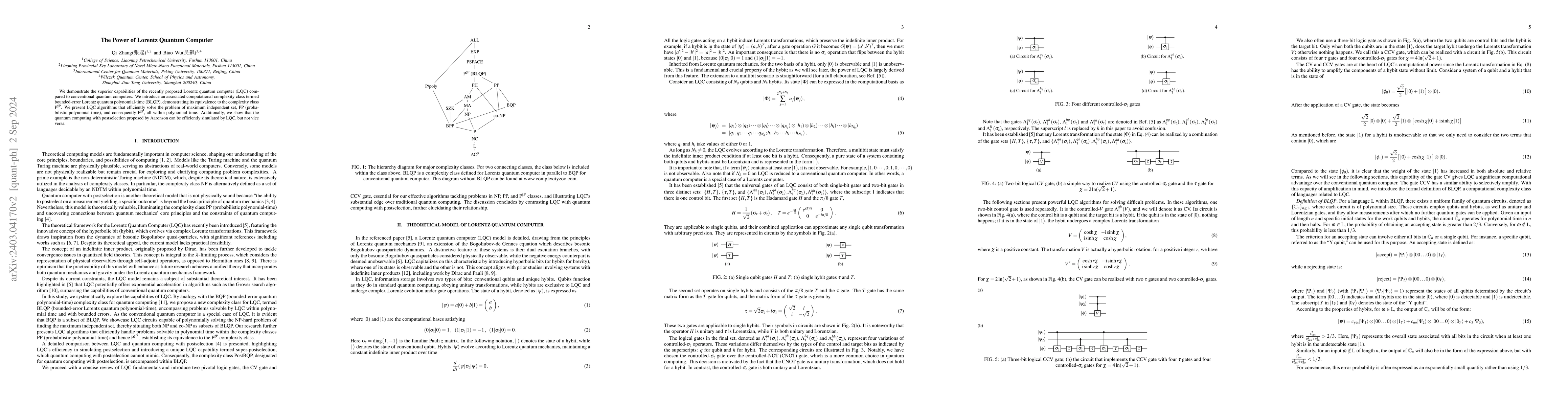 Thumbnail for The Power of Lorentz Quantum Computer