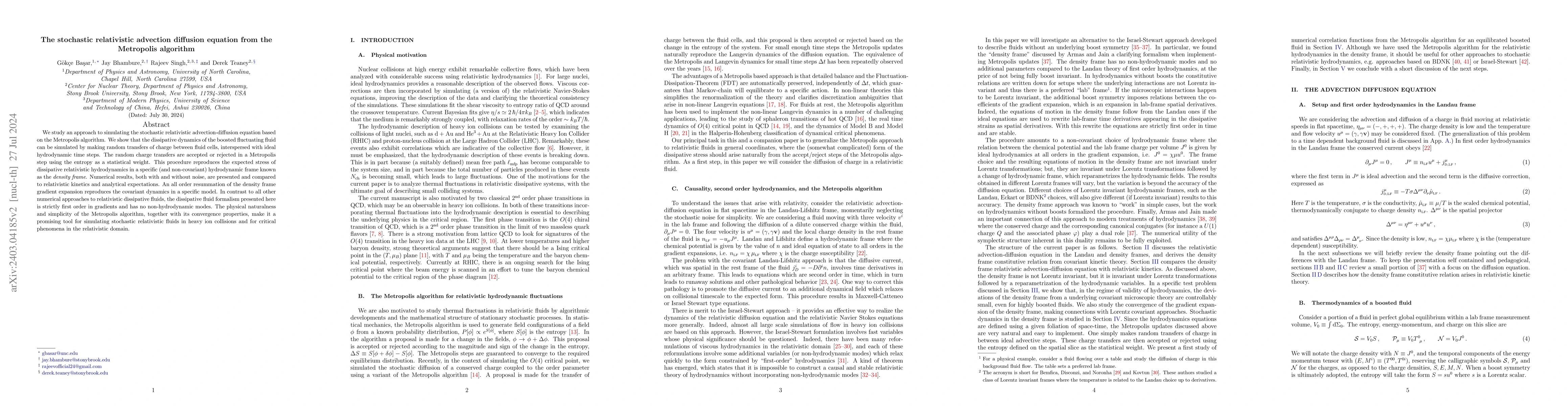 Thumbnail for The stochastic relativistic advection diffusion equation from the
  Metropolis algorithm