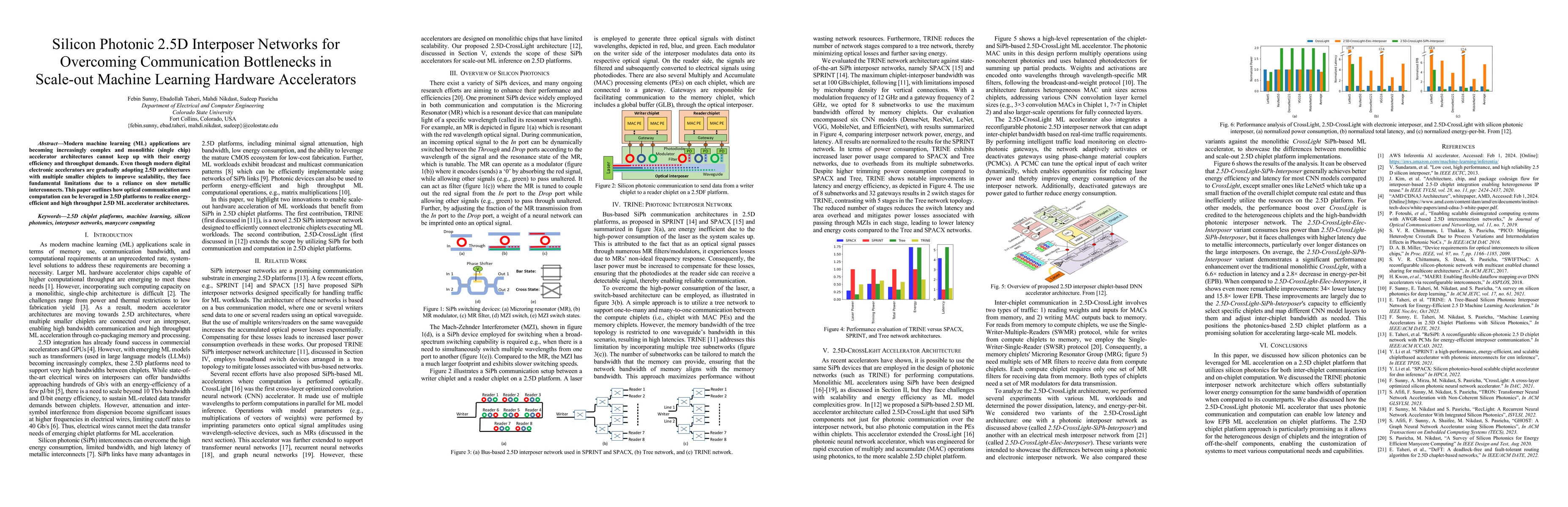 Thumbnail for Silicon Photonic 2.5D Interposer Networks for Overcoming Communication
  Bottlenecks in Scale-out Machine Learning Hardware Accelerators