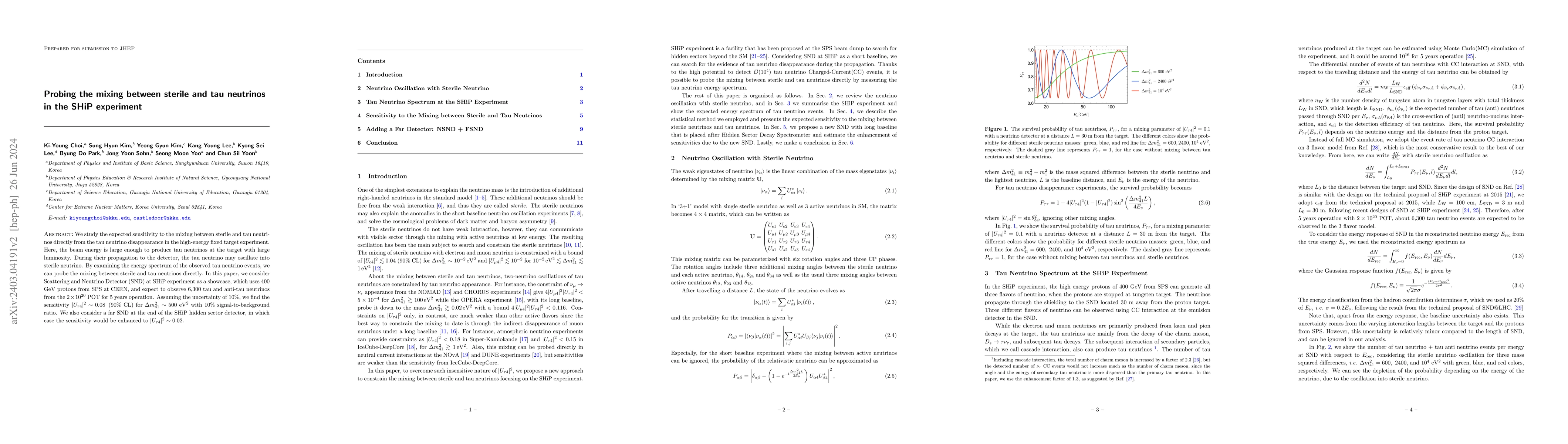 Thumbnail for Probing the mixing between sterile and tau neutrinos in the SHiP
  experiment