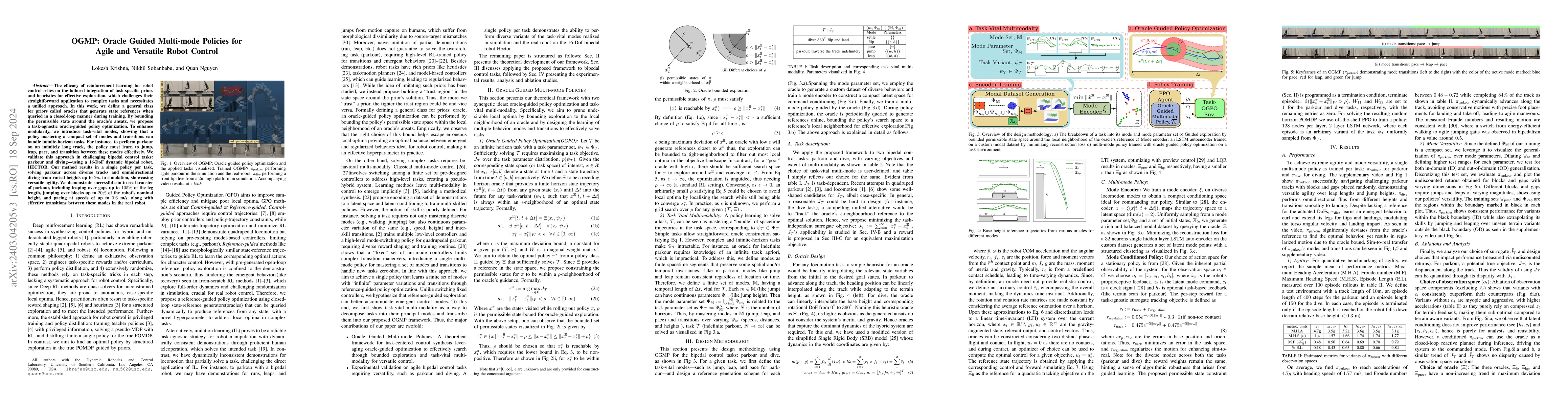 Thumbnail for OGMP: Oracle Guided Multimodal Policies for Agile and Versatile Robot
  Control