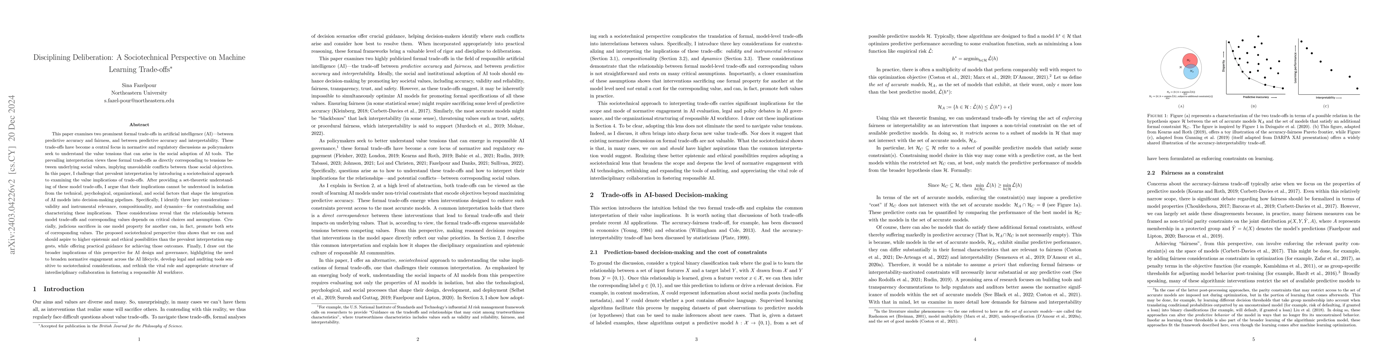 Thumbnail for Disciplining deliberation: a sociotechnical perspective on machine
  learning trade-offs