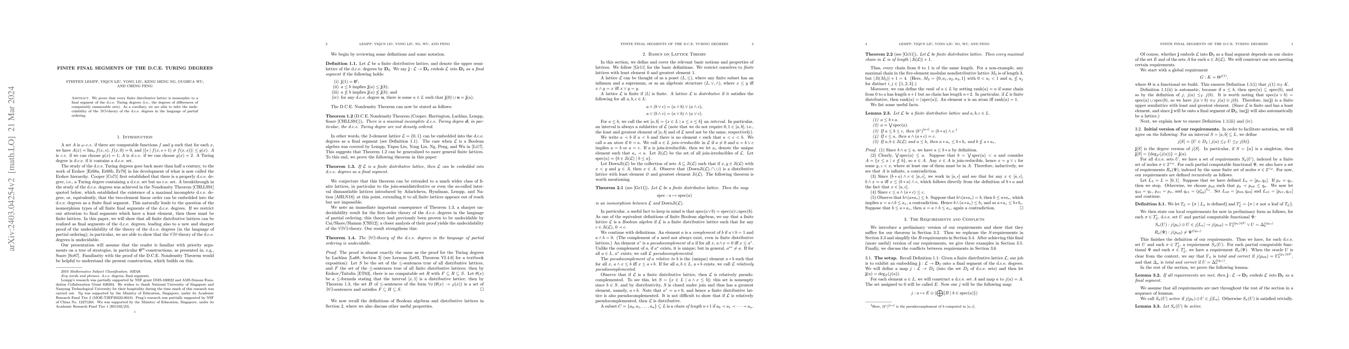 Thumbnail for Finite final segments of the d.c.e. Turing degrees