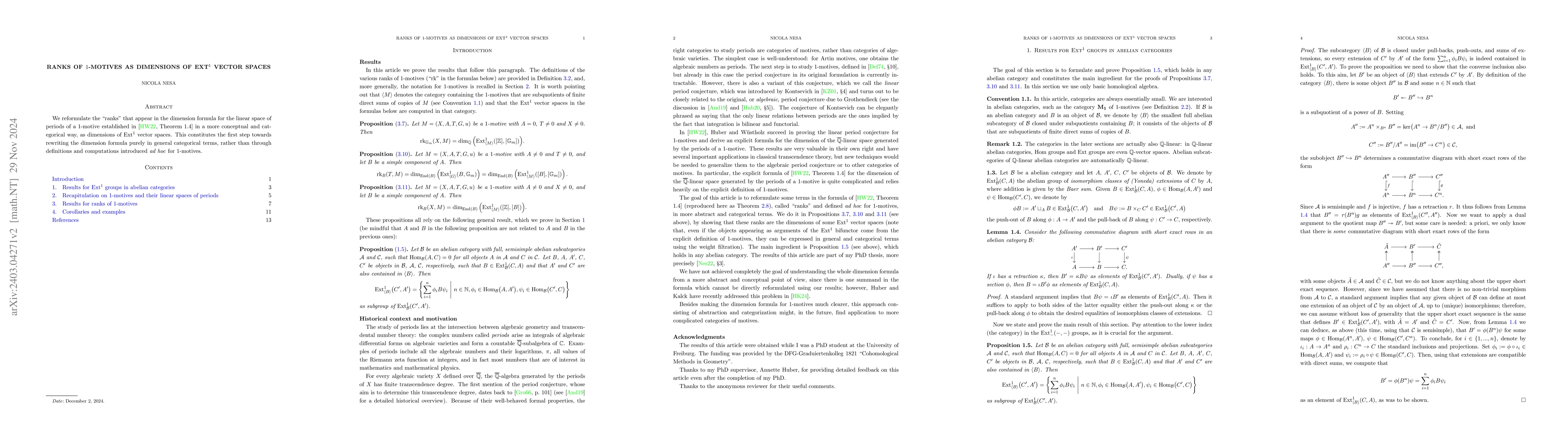Thumbnail for Ranks of 1-motives as dimensions of Ext$^1$ vector spaces