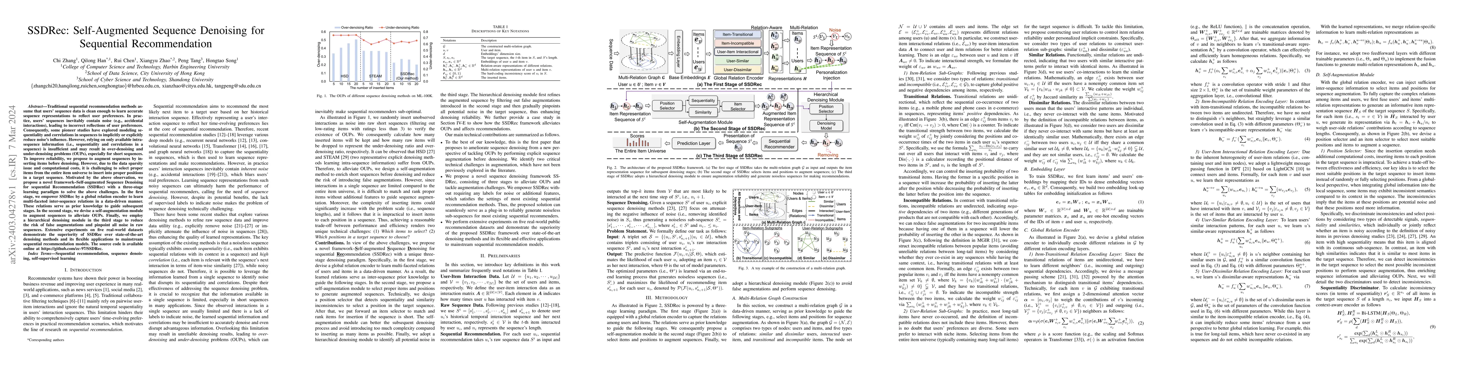 Thumbnail for SSDRec: Self-Augmented Sequence Denoising for Sequential Recommendation