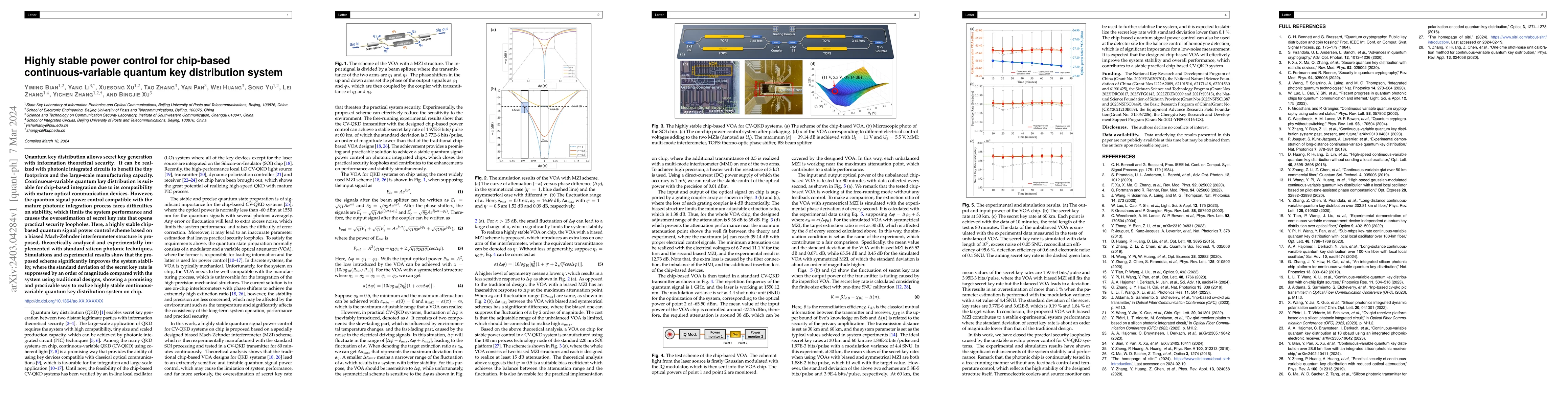 Thumbnail for Highly stable power control for chip-based continuous-variable quantum
  key distribution system