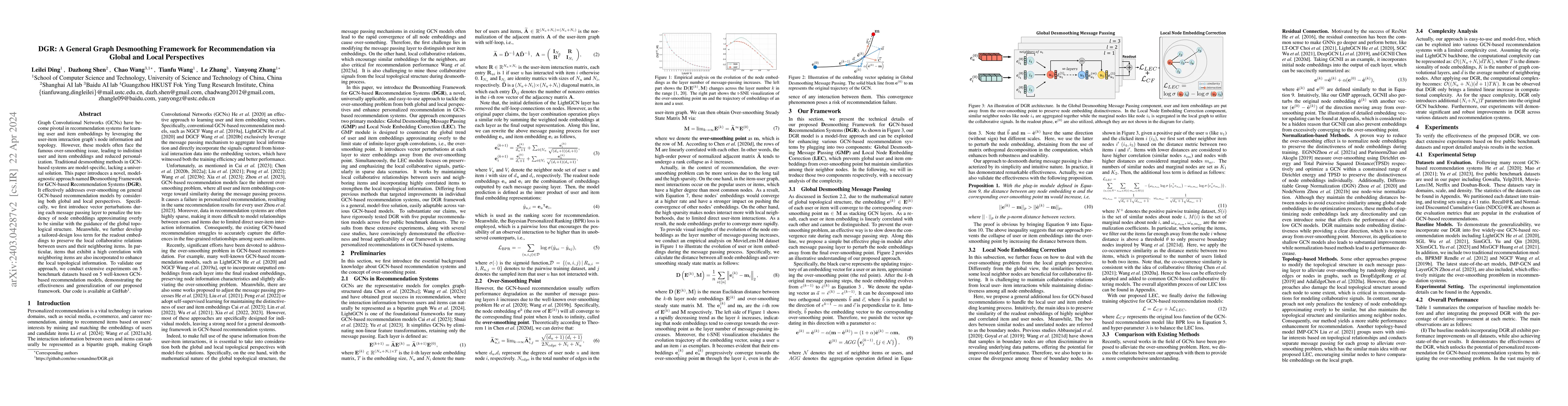 Thumbnail for DGR: A General Graph Desmoothing Framework for Recommendation via Global
  and Local Perspectives