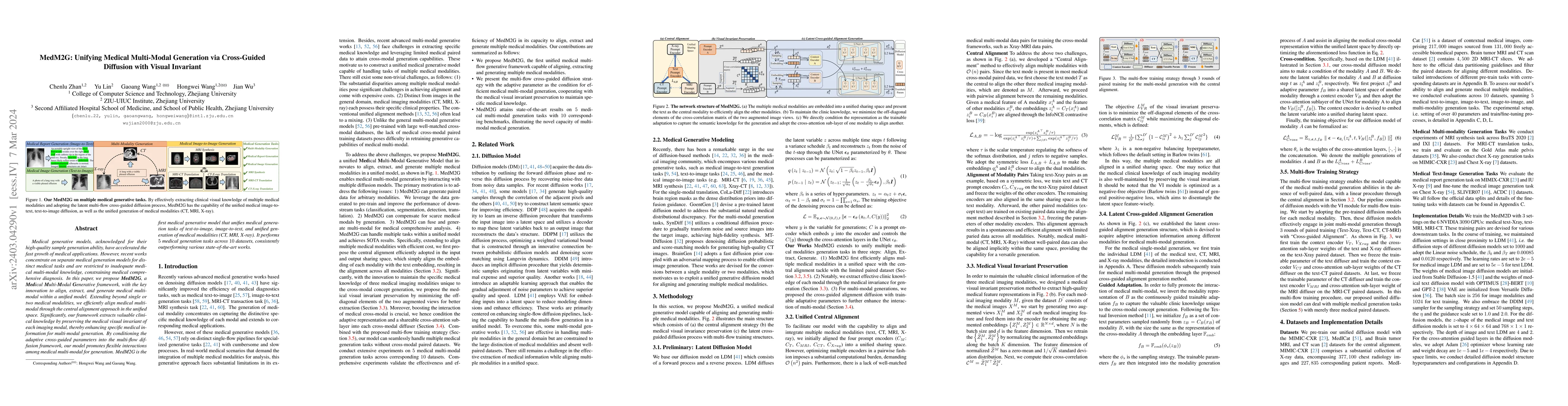 Thumbnail for MedM2G: Unifying Medical Multi-Modal Generation via Cross-Guided
  Diffusion with Visual Invariant