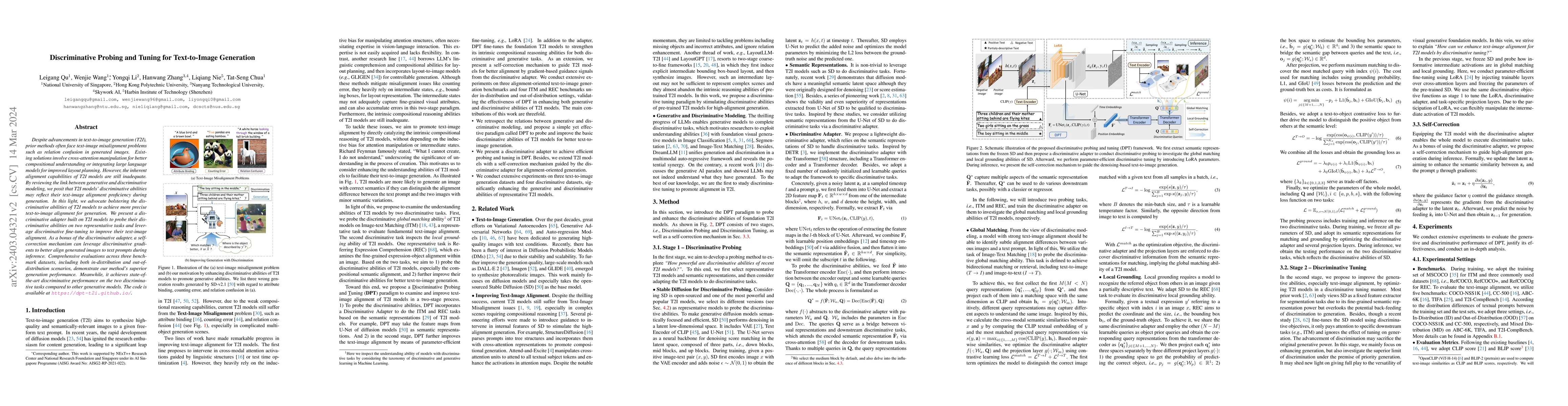 Thumbnail for Discriminative Probing and Tuning for Text-to-Image Generation