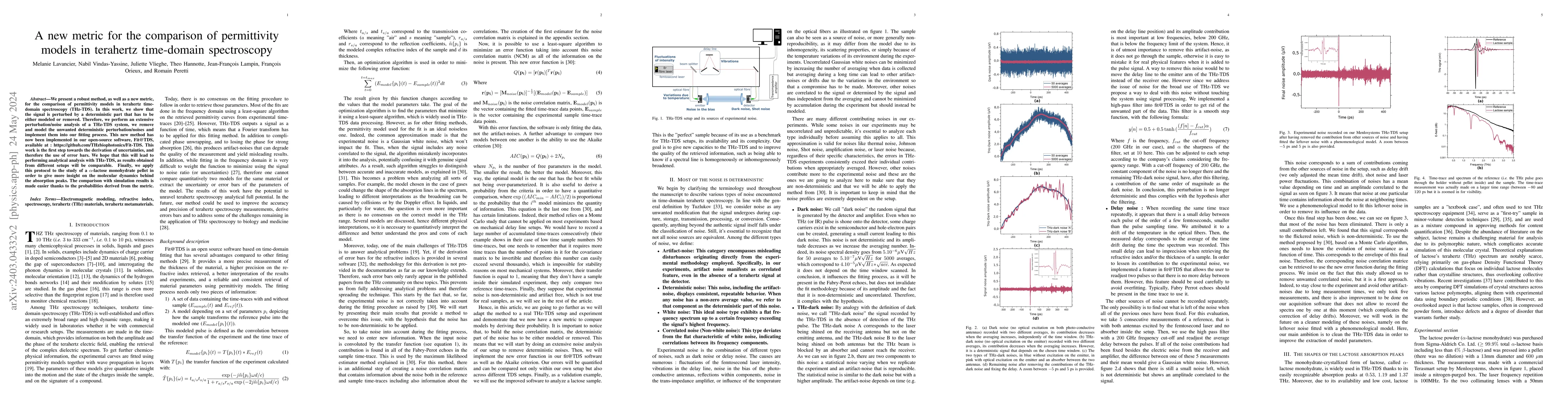 Thumbnail for A new metric for the comparison of permittivity models in terahertz
  time-domain spectroscopy