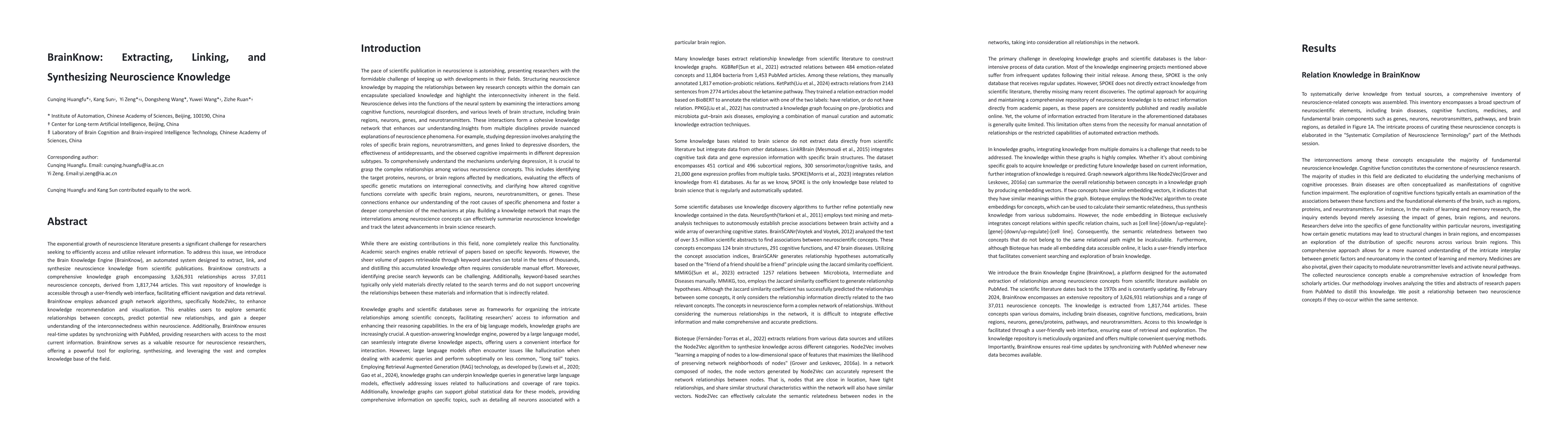 Thumbnail for BrainKnow -- Extracting, Linking, and Synthesizing Neuroscience
  Knowledge