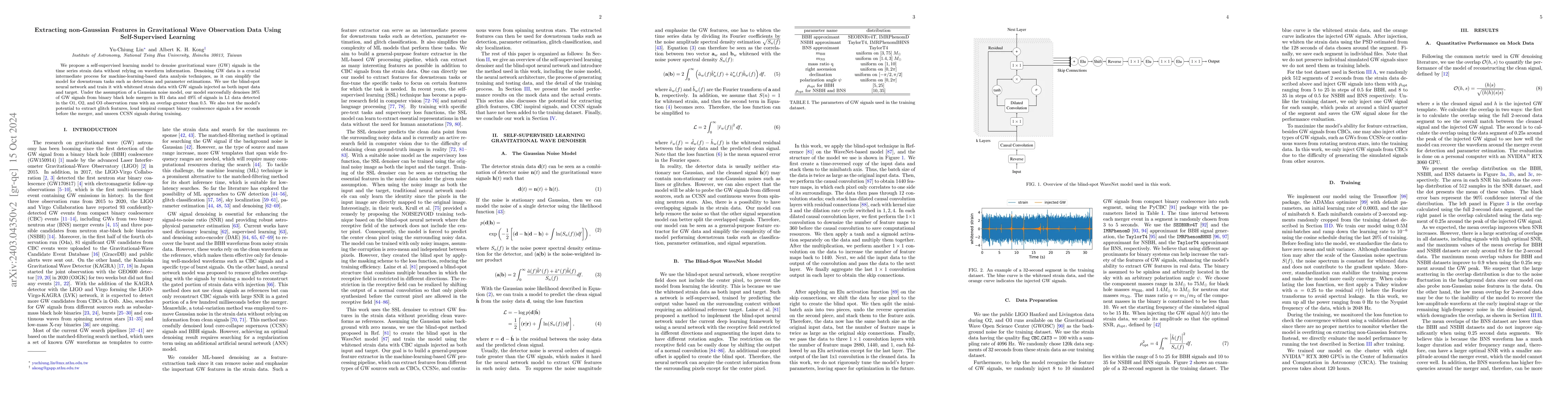 Thumbnail for Extract non-Gaussian Features in Gravitational Wave Observation Data
  Using Self-Supervised Learning