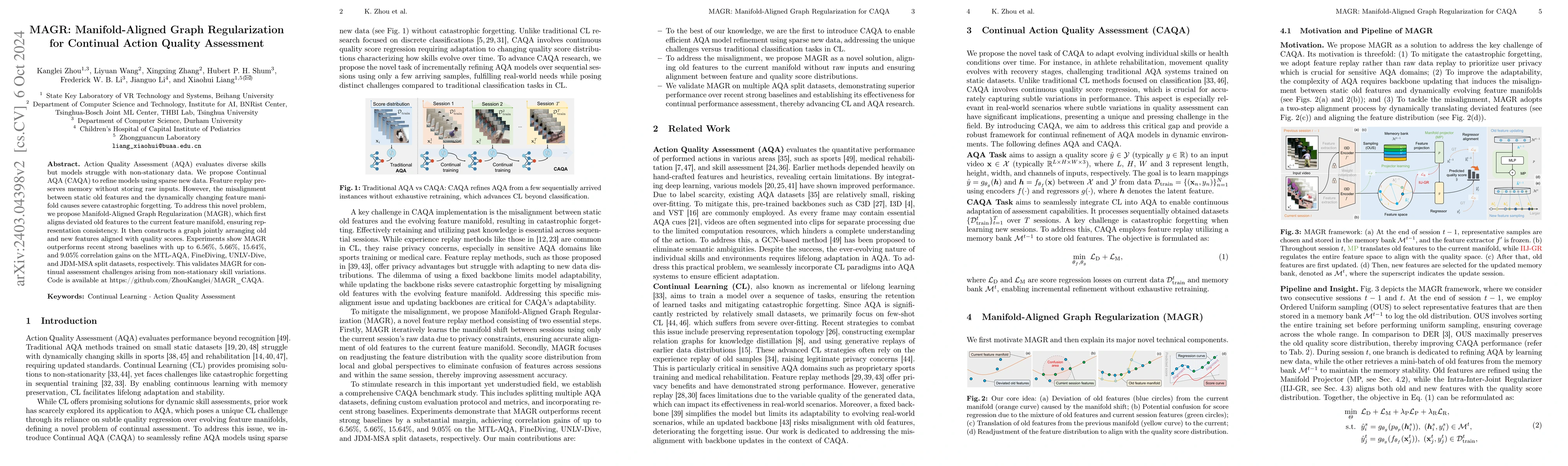 Thumbnail for MAGR: Manifold-Aligned Graph Regularization for Continual Action Quality
  Assessment