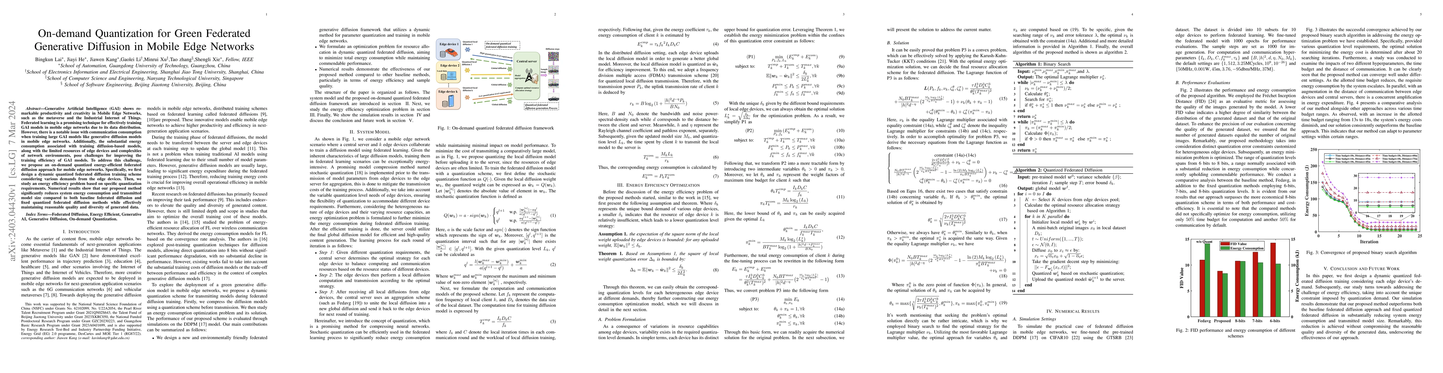 Thumbnail for On-demand Quantization for Green Federated Generative Diffusion in
  Mobile Edge Networks
