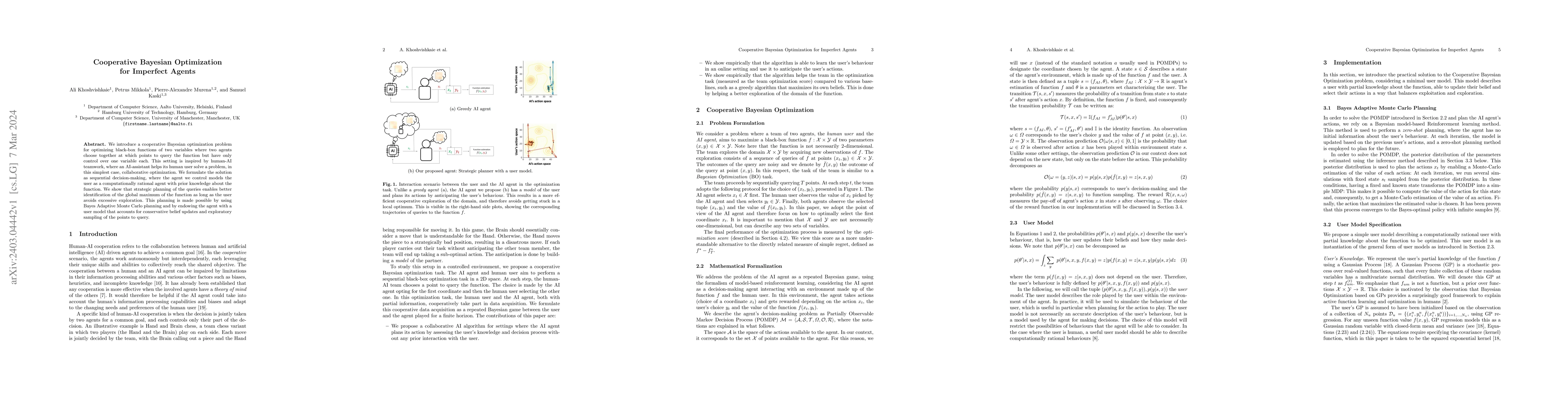 Thumbnail for Cooperative Bayesian Optimization for Imperfect Agents