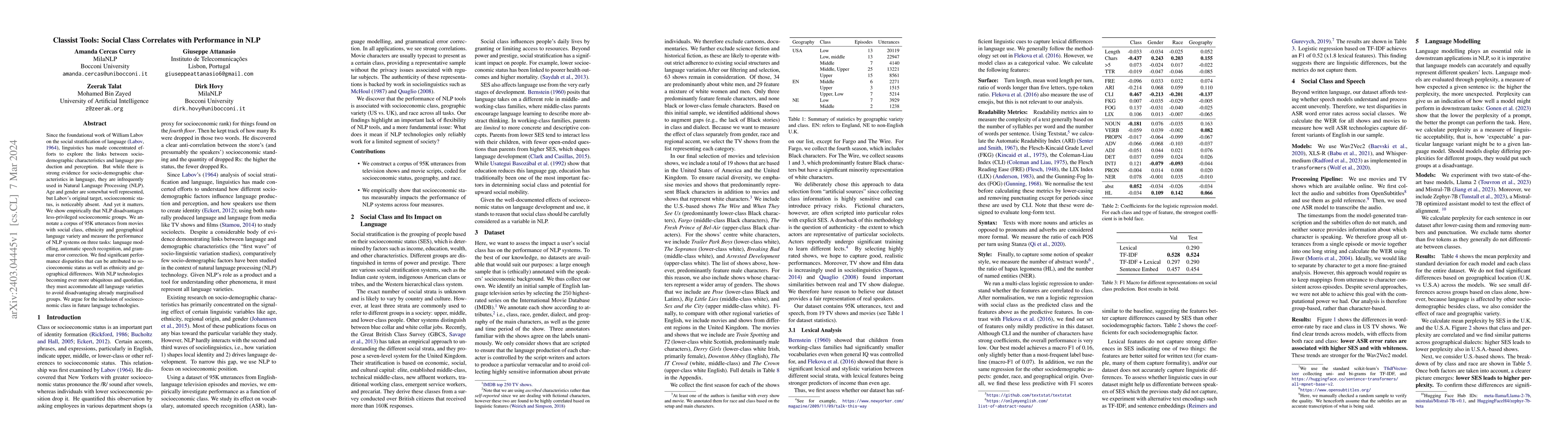 Thumbnail for Classist Tools: Social Class Correlates with Performance in NLP