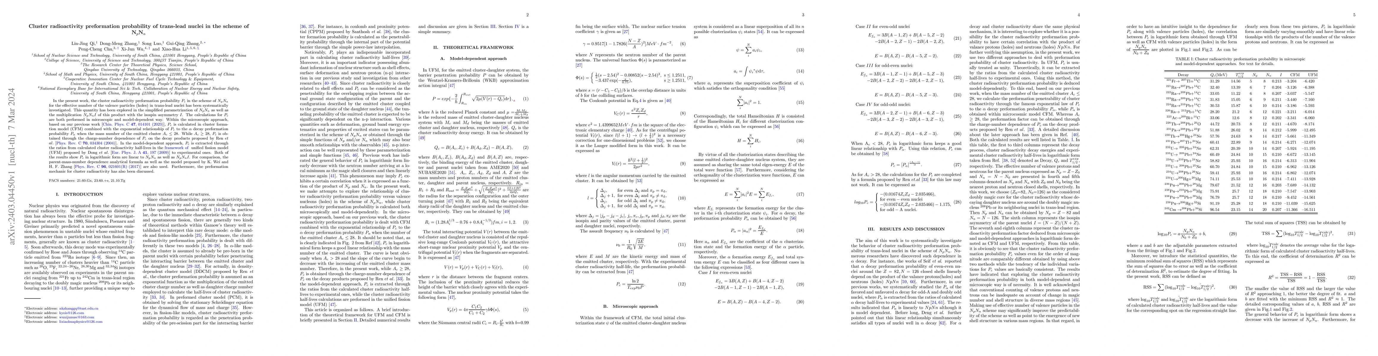Thumbnail for Cluster radioactivity preformation probability of trans-lead nuclei in
  the scheme of NpNn