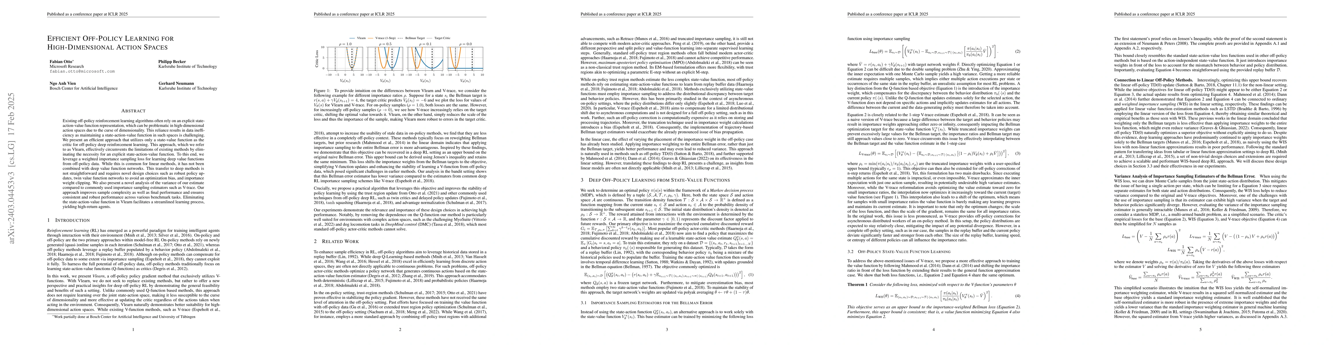 Thumbnail for Vlearn: Off-Policy Learning with Efficient State-Value Function
  Estimation