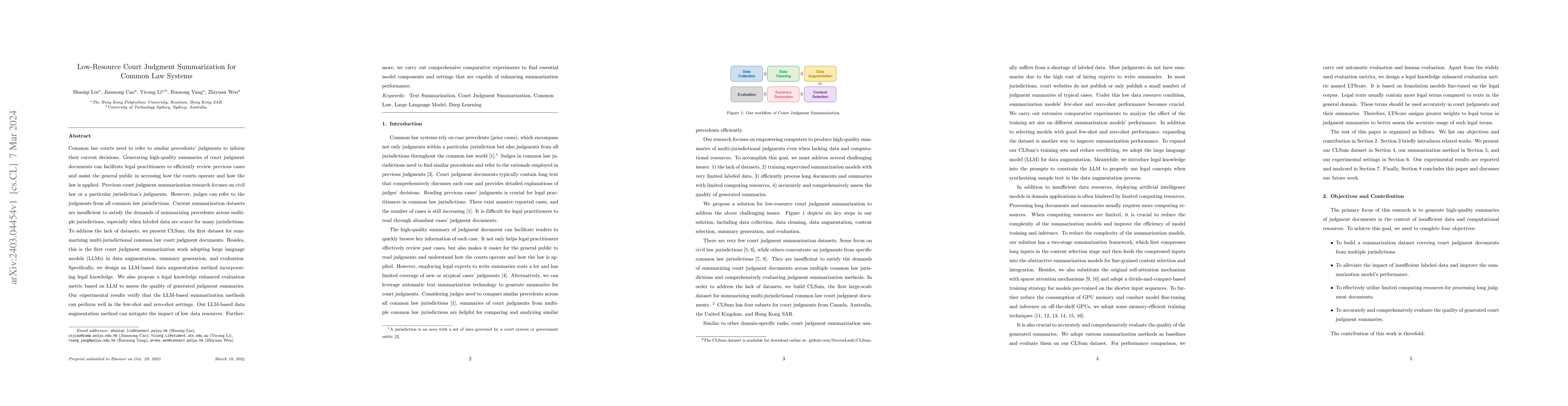 Thumbnail for Low-Resource Court Judgment Summarization for Common Law Systems
