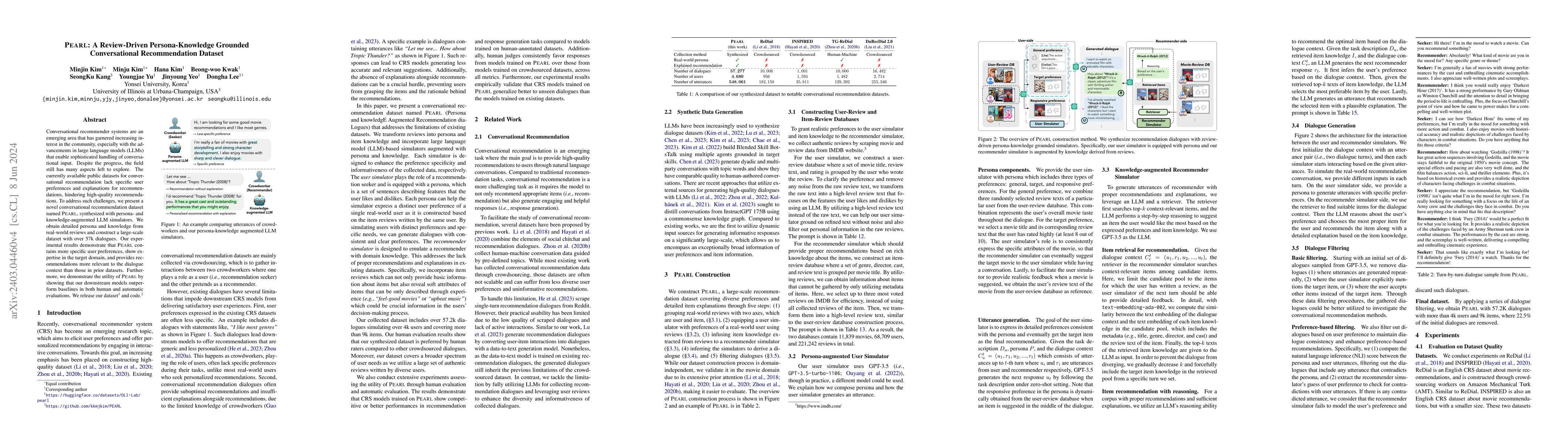 Thumbnail for Pearl: A Review-driven Persona-Knowledge Grounded Conversational
  Recommendation Dataset