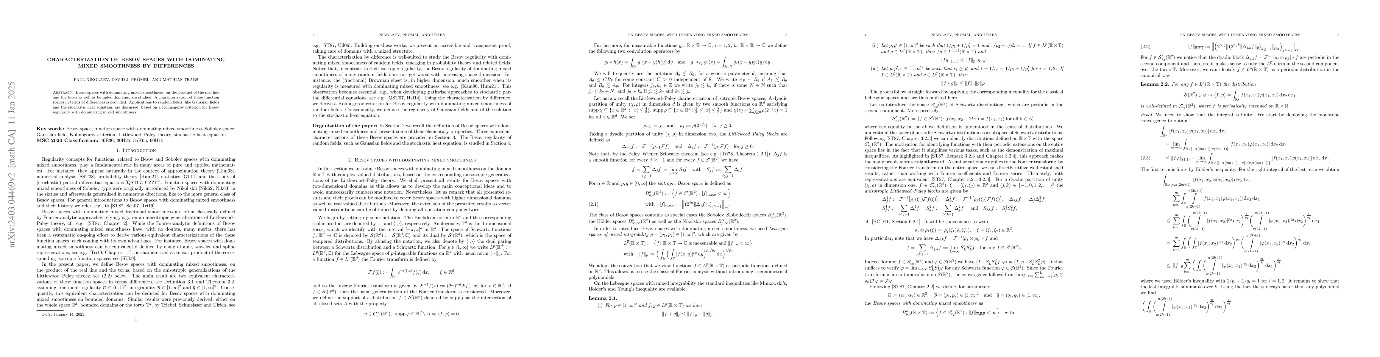 Thumbnail for Characterization of Besov spaces with dominating mixed smoothness by
  differences