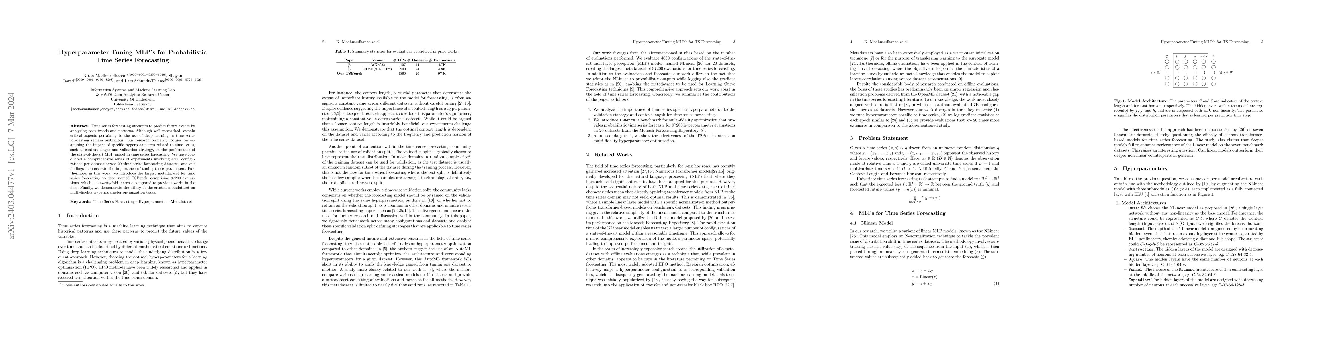 Thumbnail for Hyperparameter Tuning MLPs for Probabilistic Time Series Forecasting