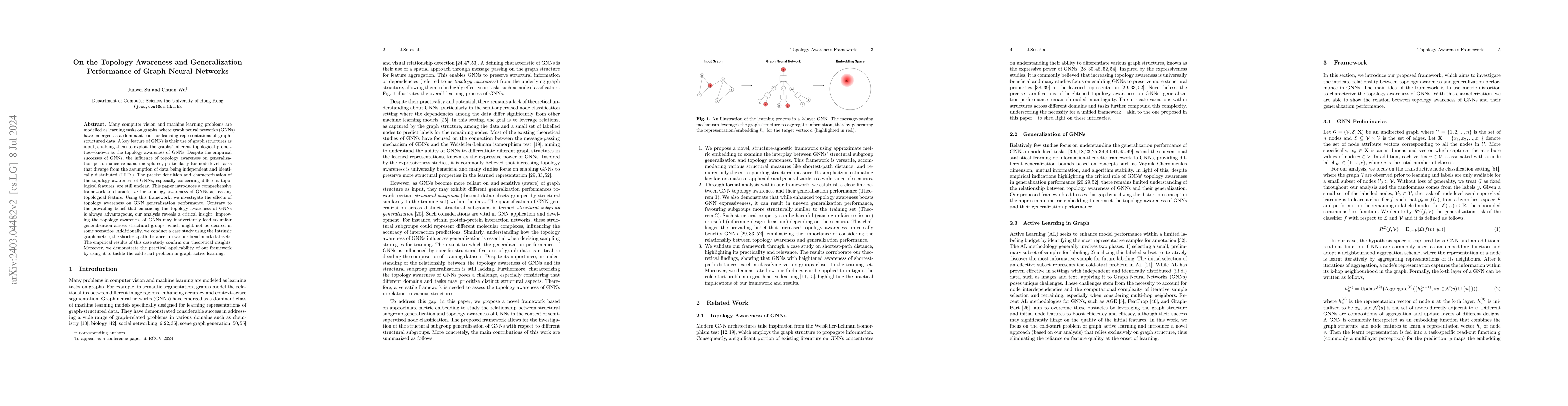 Thumbnail for On the Topology Awareness and Generalization Performance of Graph Neural
  Networks