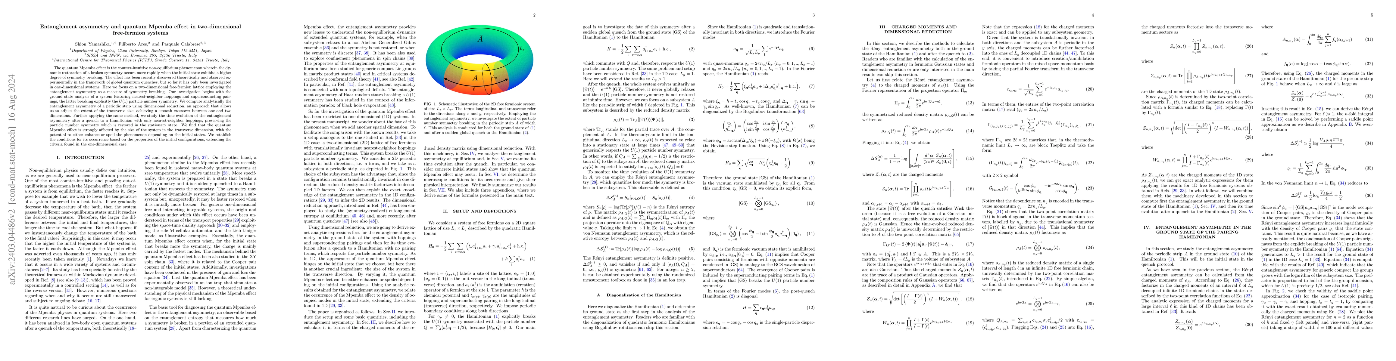 Thumbnail for Entanglement asymmetry and quantum Mpemba effect in two-dimensional
  free-fermion systems