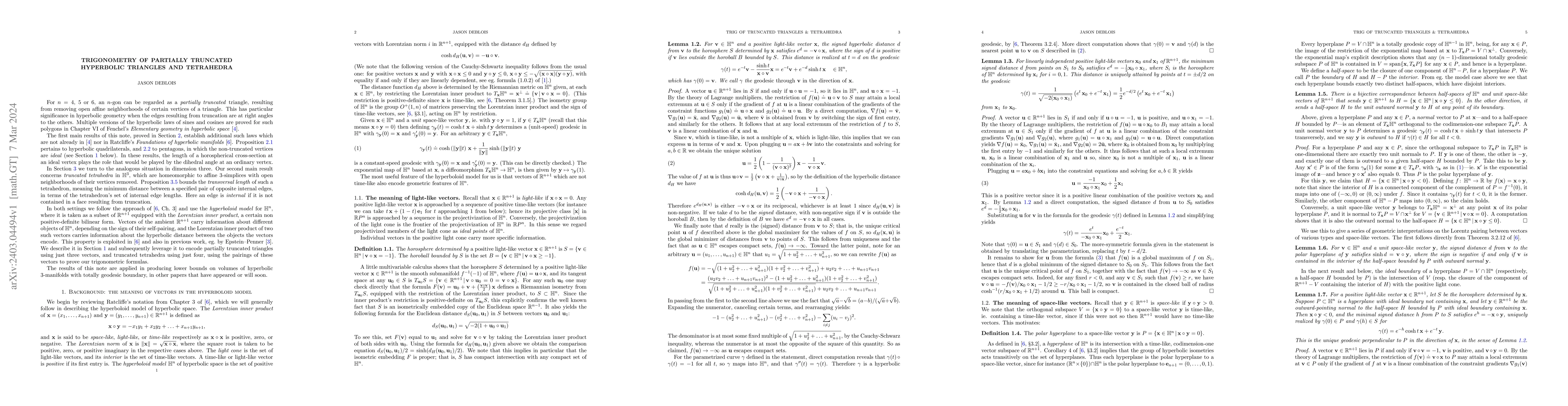 Thumbnail for Trigonometry of partially truncated triangles and tetrahedra