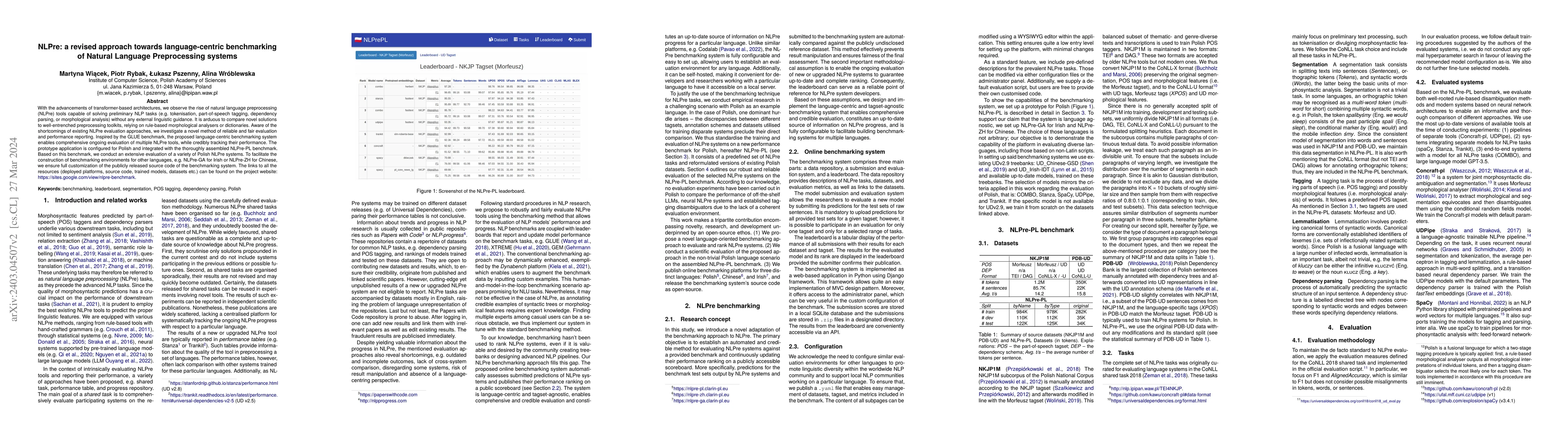 Thumbnail for NLPre: a revised approach towards language-centric benchmarking of
  Natural Language Preprocessing systems