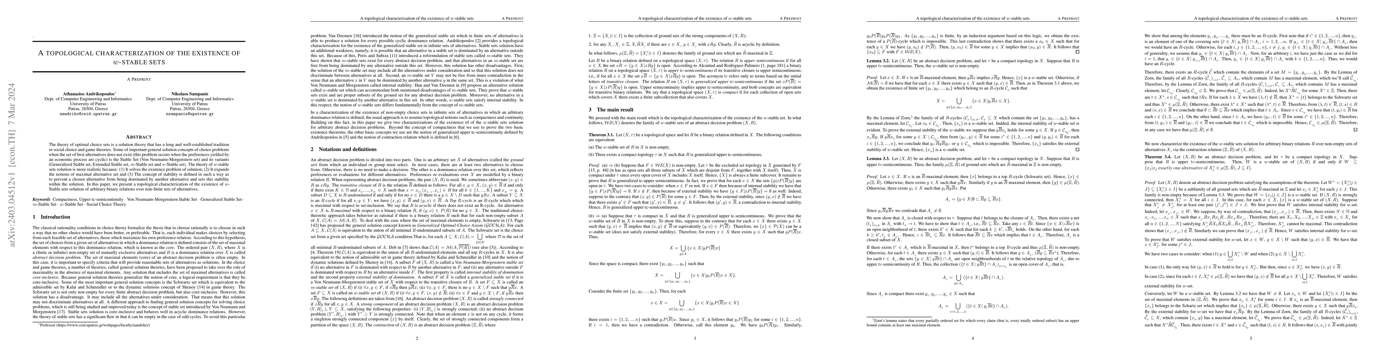 Thumbnail for A topological characterization of the existence of w-stable sets