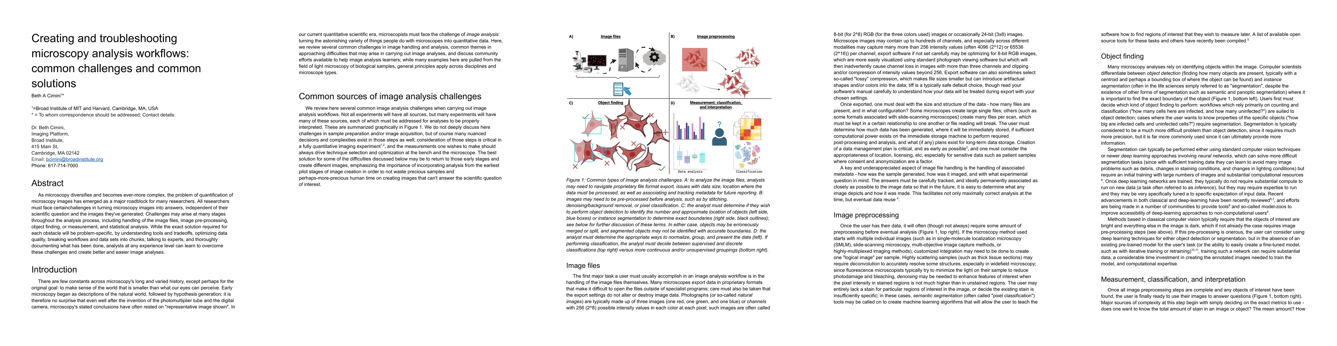 Thumbnail for Creating and troubleshooting microscopy analysis workflows: common
  challenges and common solutions