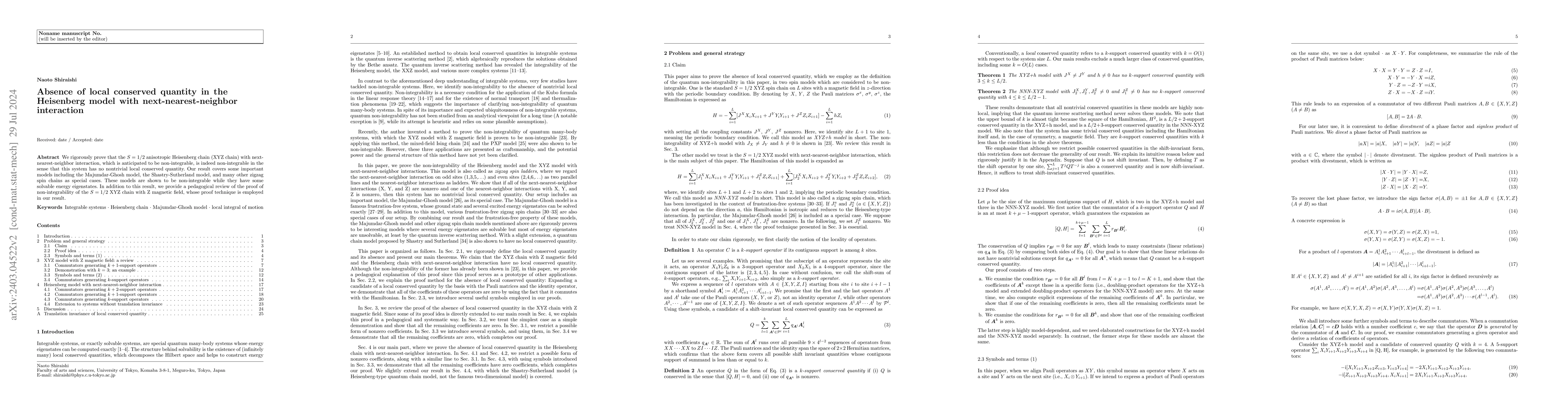 Thumbnail for Absence of local conserved quantity in the Heisenberg model with
  next-nearest-neighbor interaction