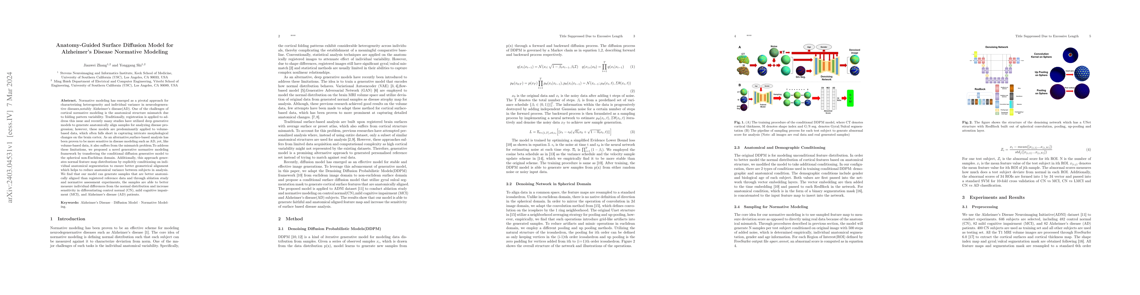 Thumbnail for Anatomy-Guided Surface Diffusion Model for Alzheimer's Disease Normative
  Modeling