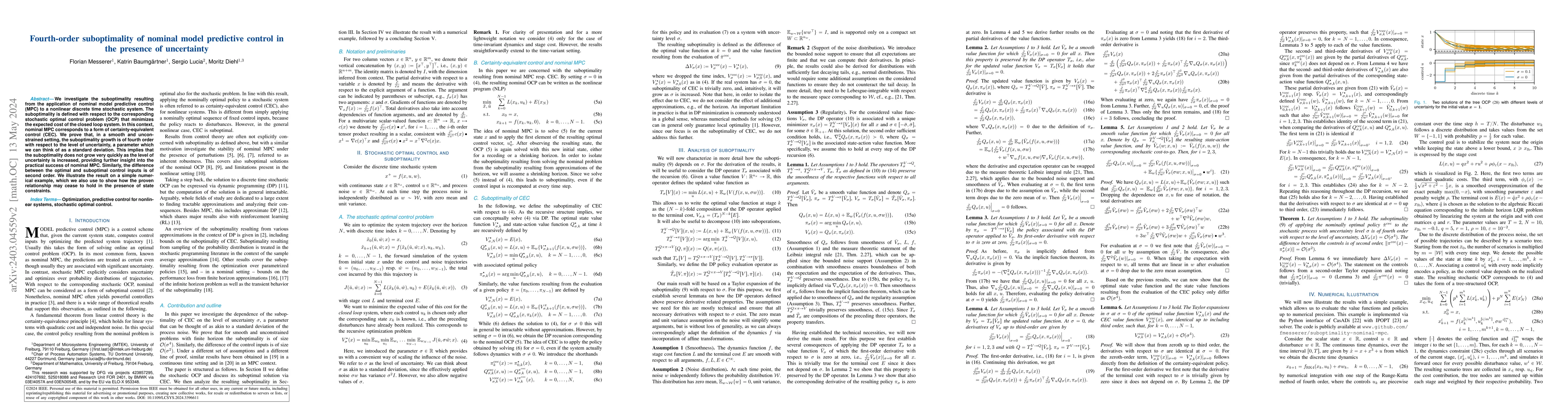 Thumbnail for Fourth-order suboptimality of nominal model predictive control in the
  presence of uncertainty