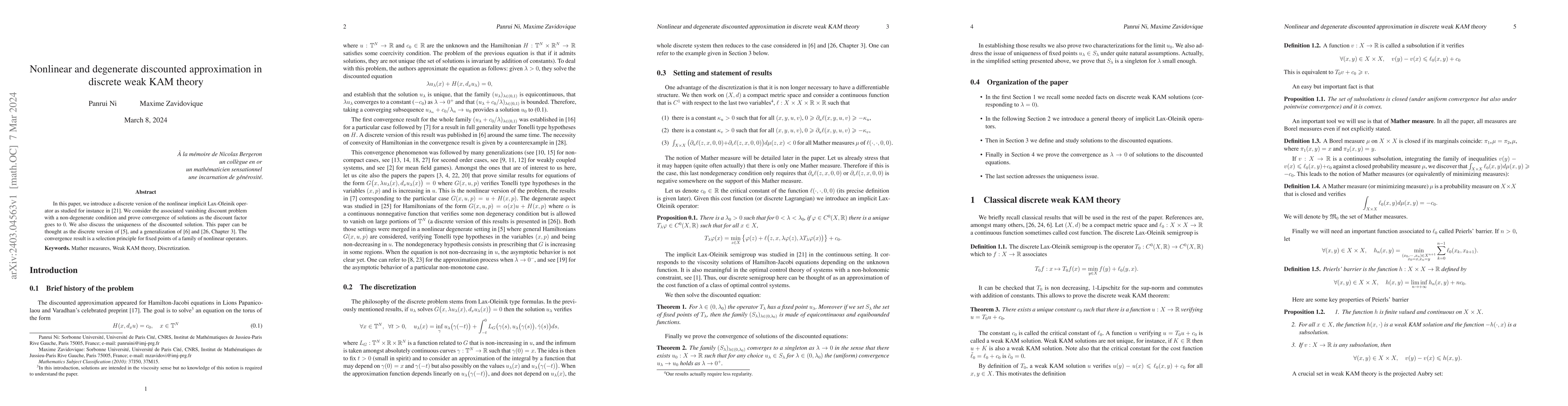 Thumbnail for Nonlinear and degenerate discounted approximation in discrete weak KAM
  theory