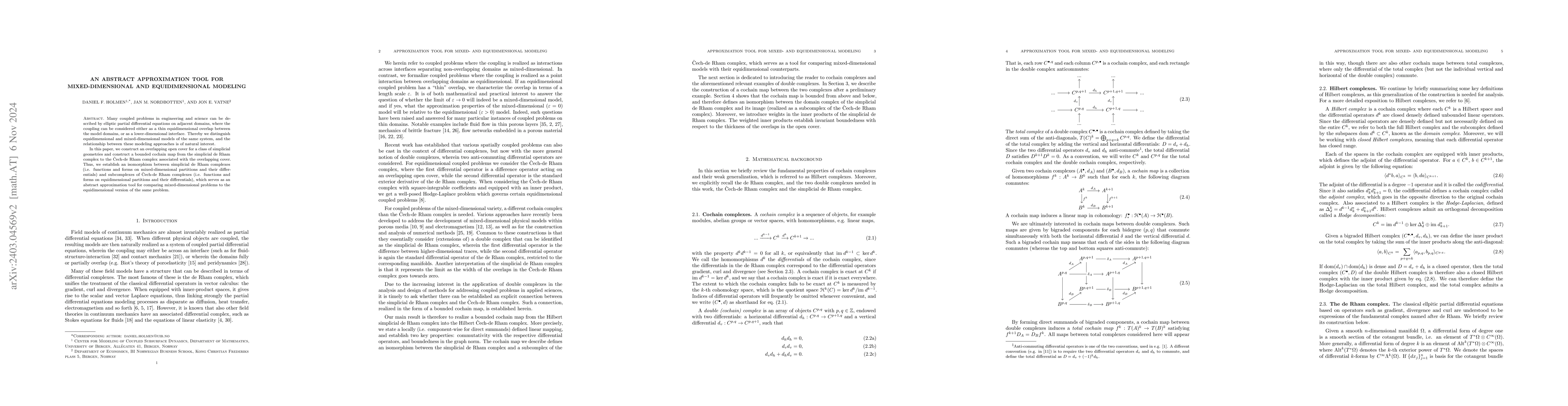 Thumbnail for Injective cochain map between the simplicial de Rham complex and the
  \v{C}ech-de Rham complex