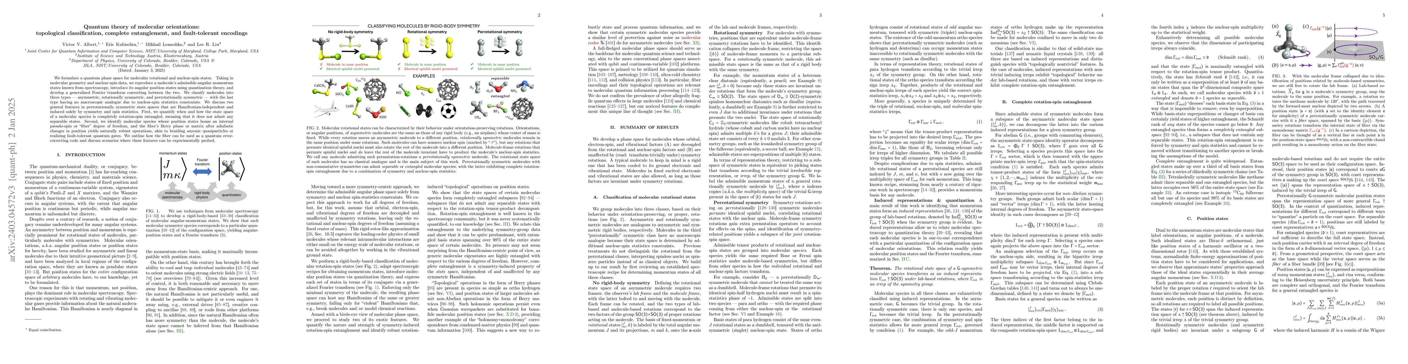 Thumbnail for Topology and entanglement of molecular phase space