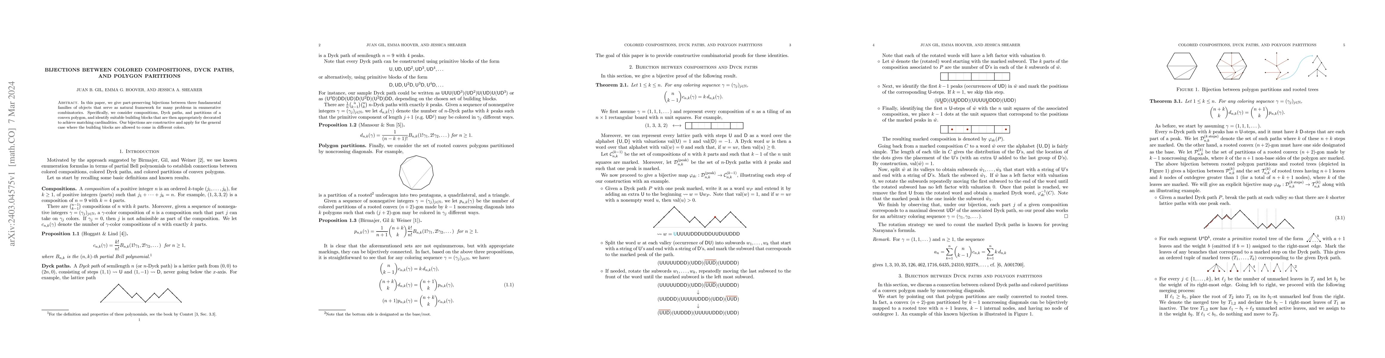 Thumbnail for Bijections between colored compositions, Dyck paths, and polygon
  partitions