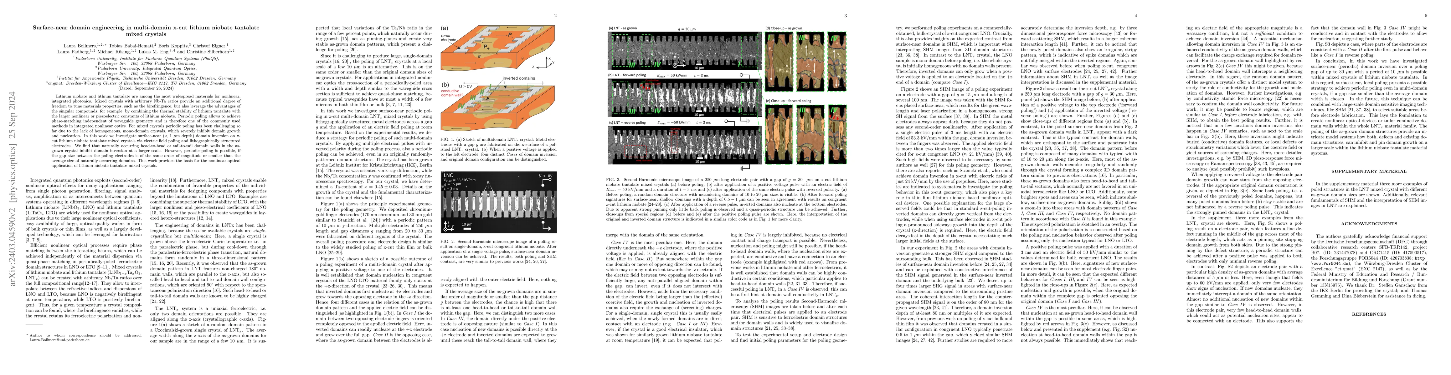 Thumbnail for Surface-near domain engineering in multi-domain x-cut lithium niobate
  tantalate mixed crystals