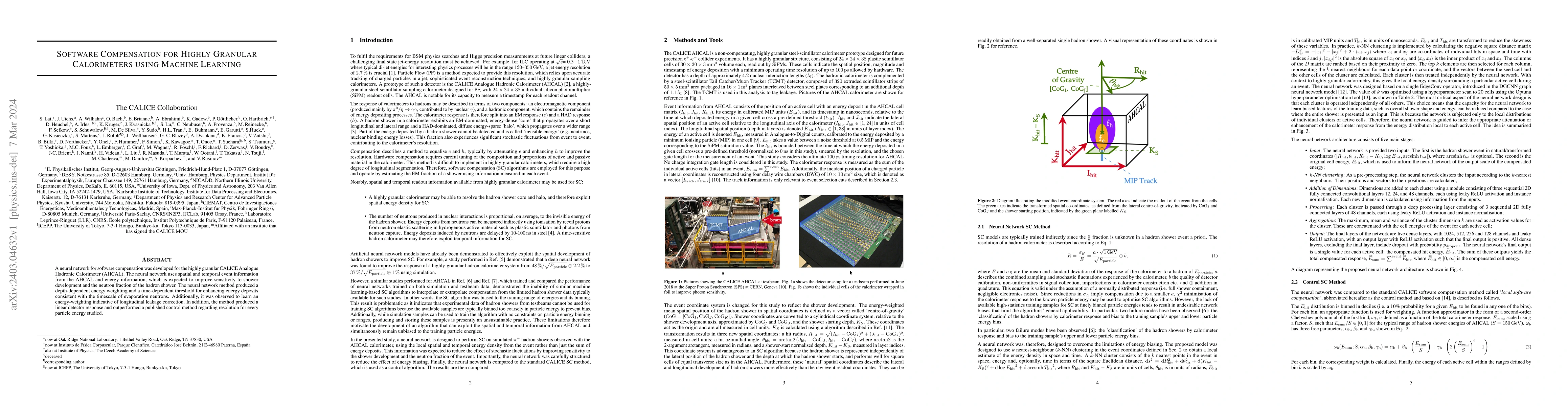 Thumbnail for Software Compensation for Highly Granular Calorimeters using Machine
  Learning