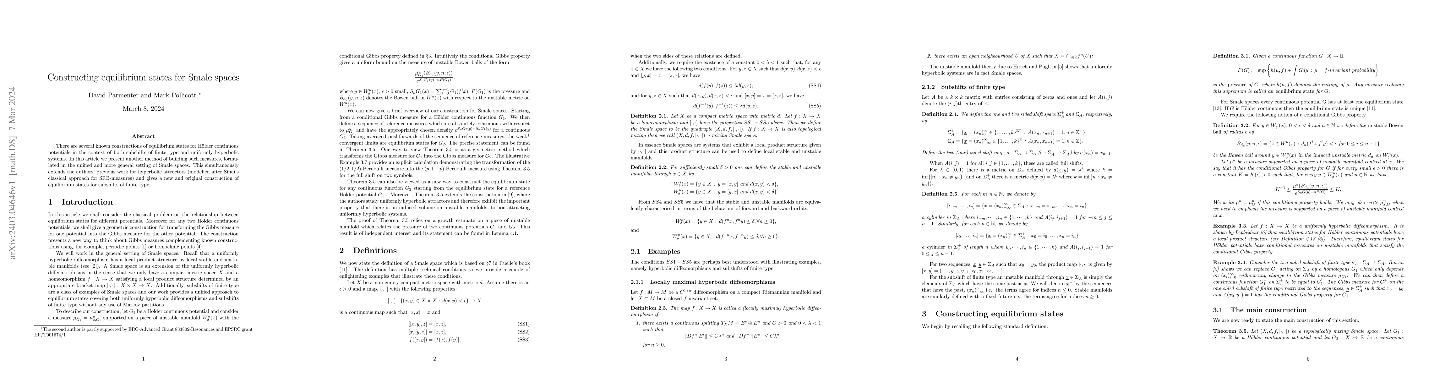 Thumbnail for Constructing equilibrium states for Smale spaces