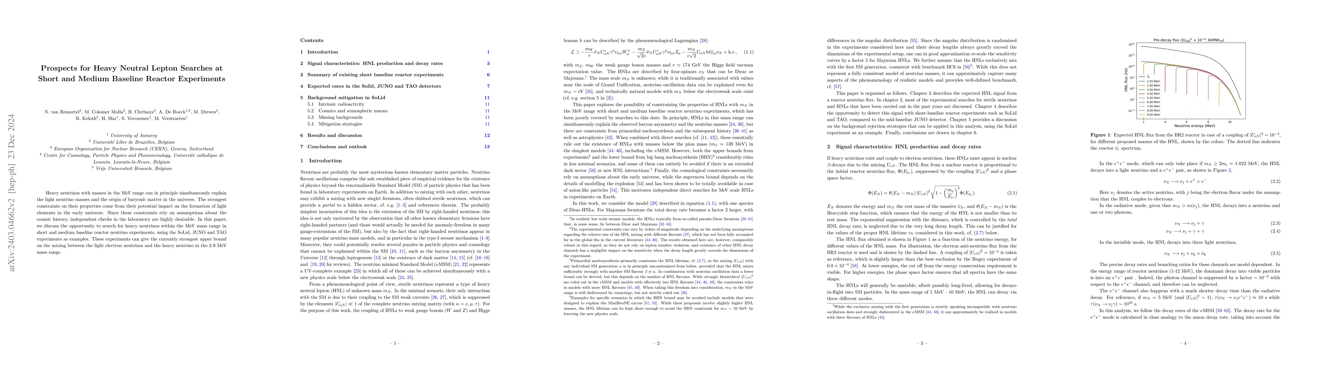 Thumbnail for Prospects for Heavy Neutral Lepton Searches at Short and Medium Baseline
  Reactor Experiments